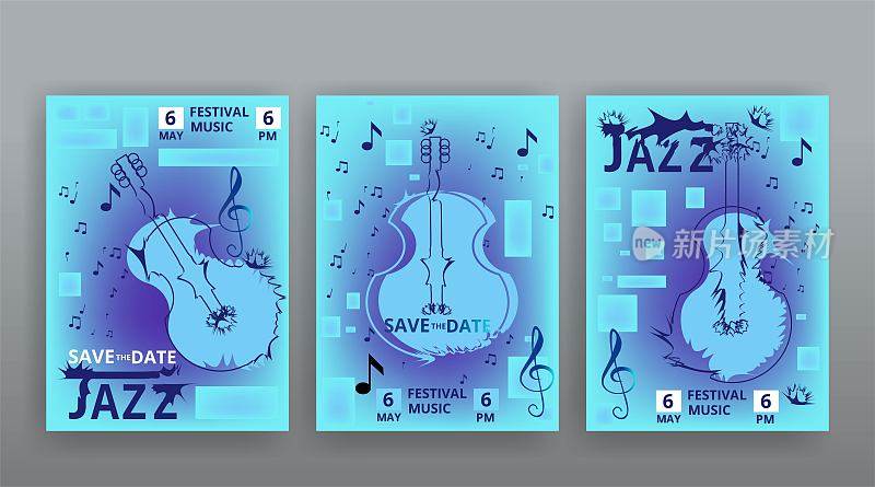 Mוusic flyer for Jazz or Electronic and Rock Music Fest